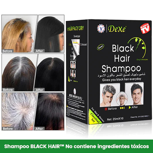 Shampoo Pinta Canas Negro BLACK HAIR™ Caja /10 Sobres