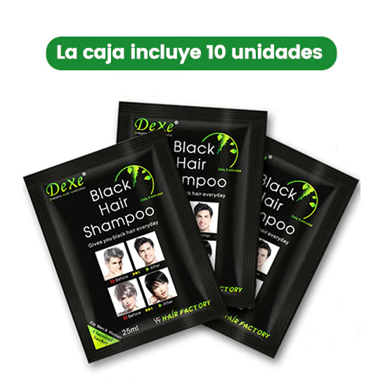 Shampoo Pinta Canas Negro BLACK HAIR™ Caja /10 Sobres